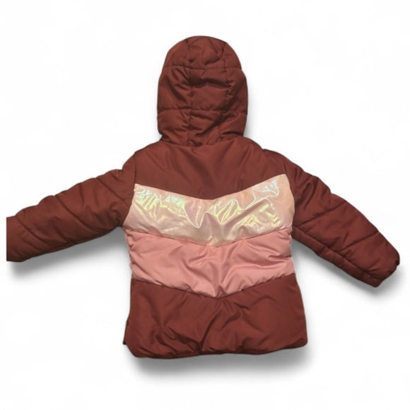 SWISS ALPS EUC GIRLS MAROON PINK JACKET FLEECE WINTER PUFFER COAT CASUAL SOZE 4T - Picture 2 of 3